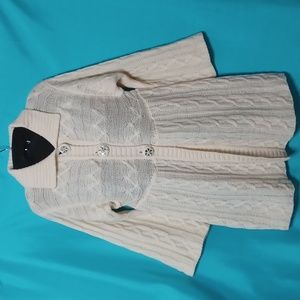 Forever Twenty One Beige Wool Blend Button Front Knitted Cardigan Sweater.  L
